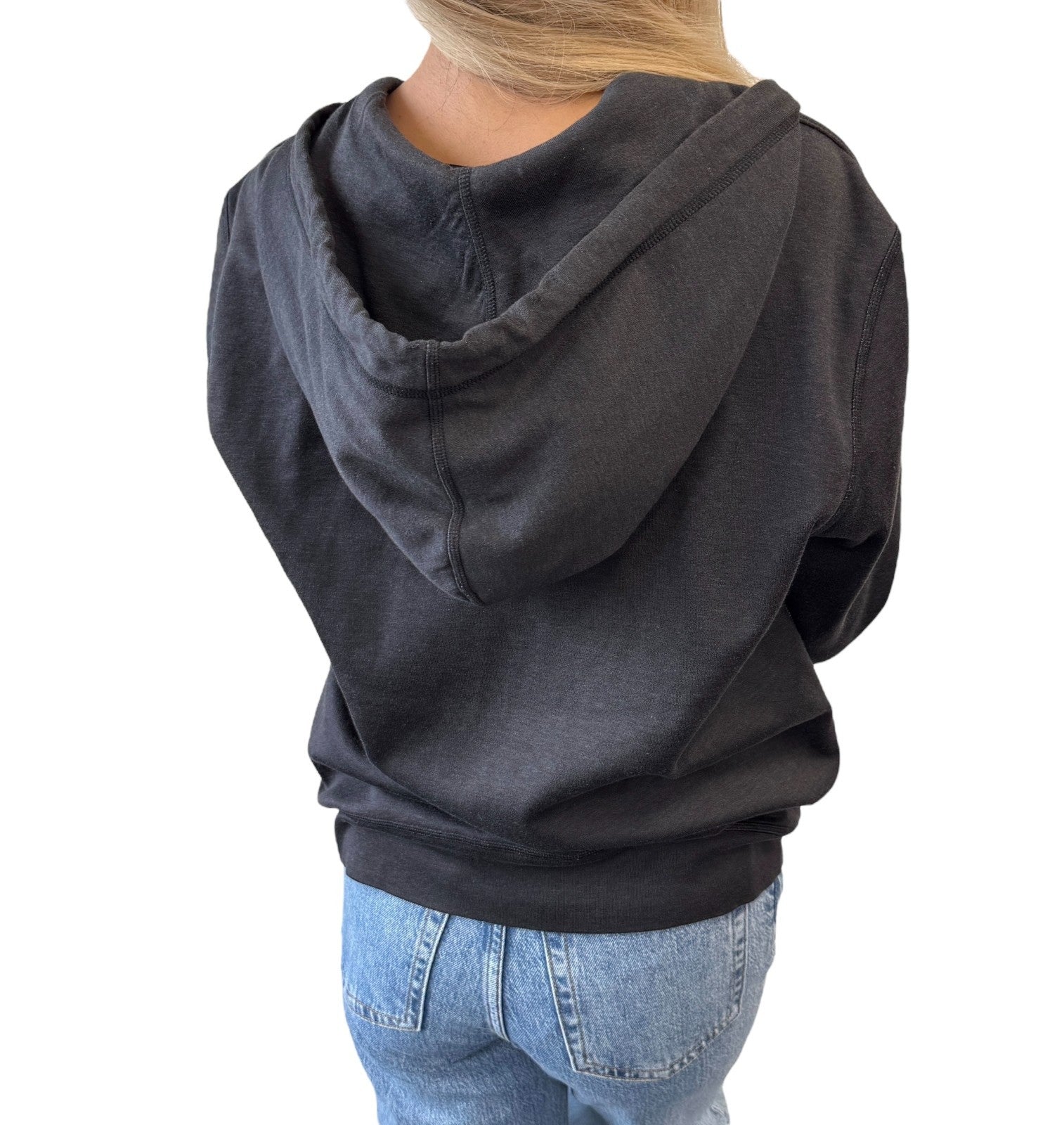 LOUIS VUITTON Vintage LV Logo Full Zip Up Hoodie Jacket Top #S Black Gray Cotton