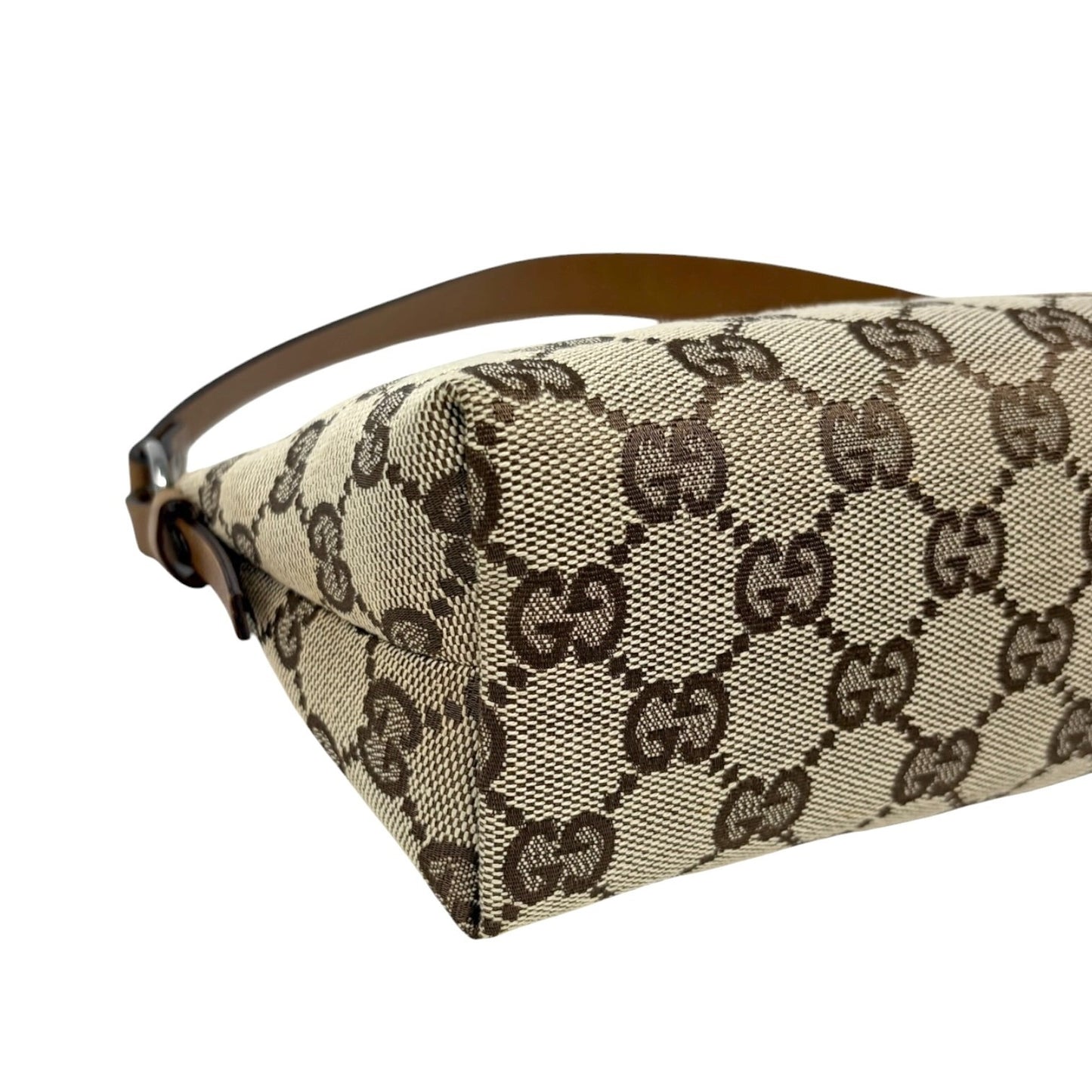 GUCCI Vintage GG Monogram Logo Mini Shoulder Bag Beige Brown Canvas 902295