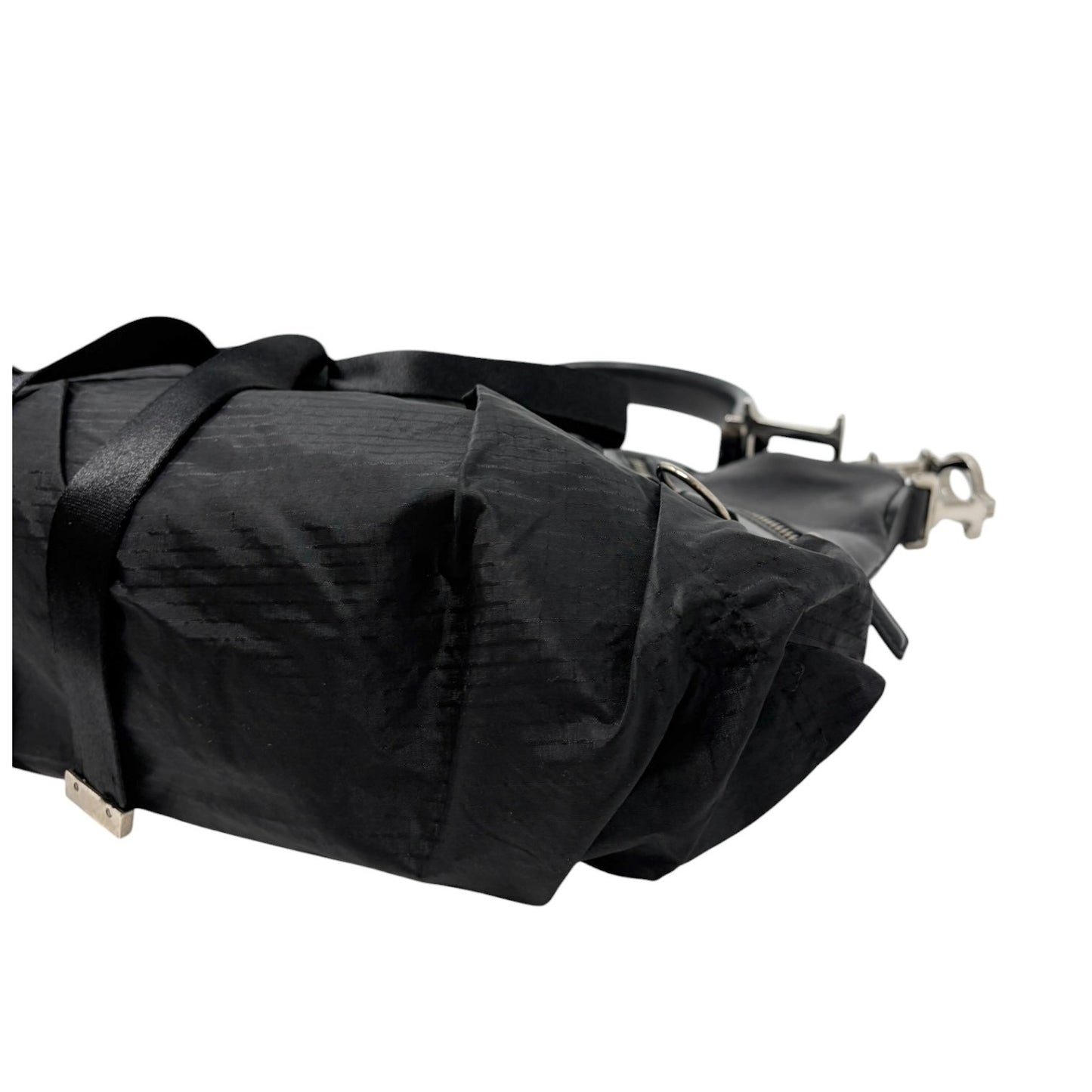 Christian Dior Vintage 2004 Ballet Corset Bag Black Nylon Leather 902095