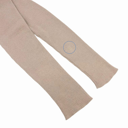 CHANEL Vintage 00A CC Logo Rib Knit Sweater Top #42 Beige Cashmere Silk 902082