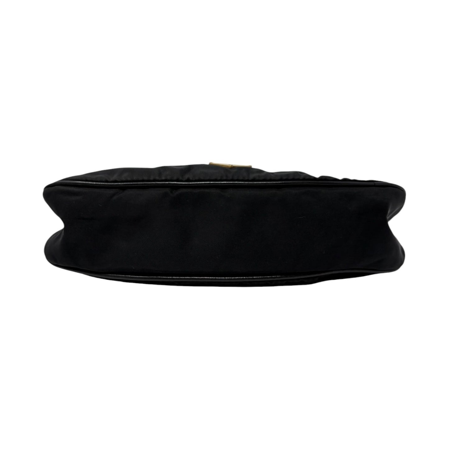 PRADA Vintage Mini Shoulder Nylon Bag Handbag Pochette Black Silver Logo 902252