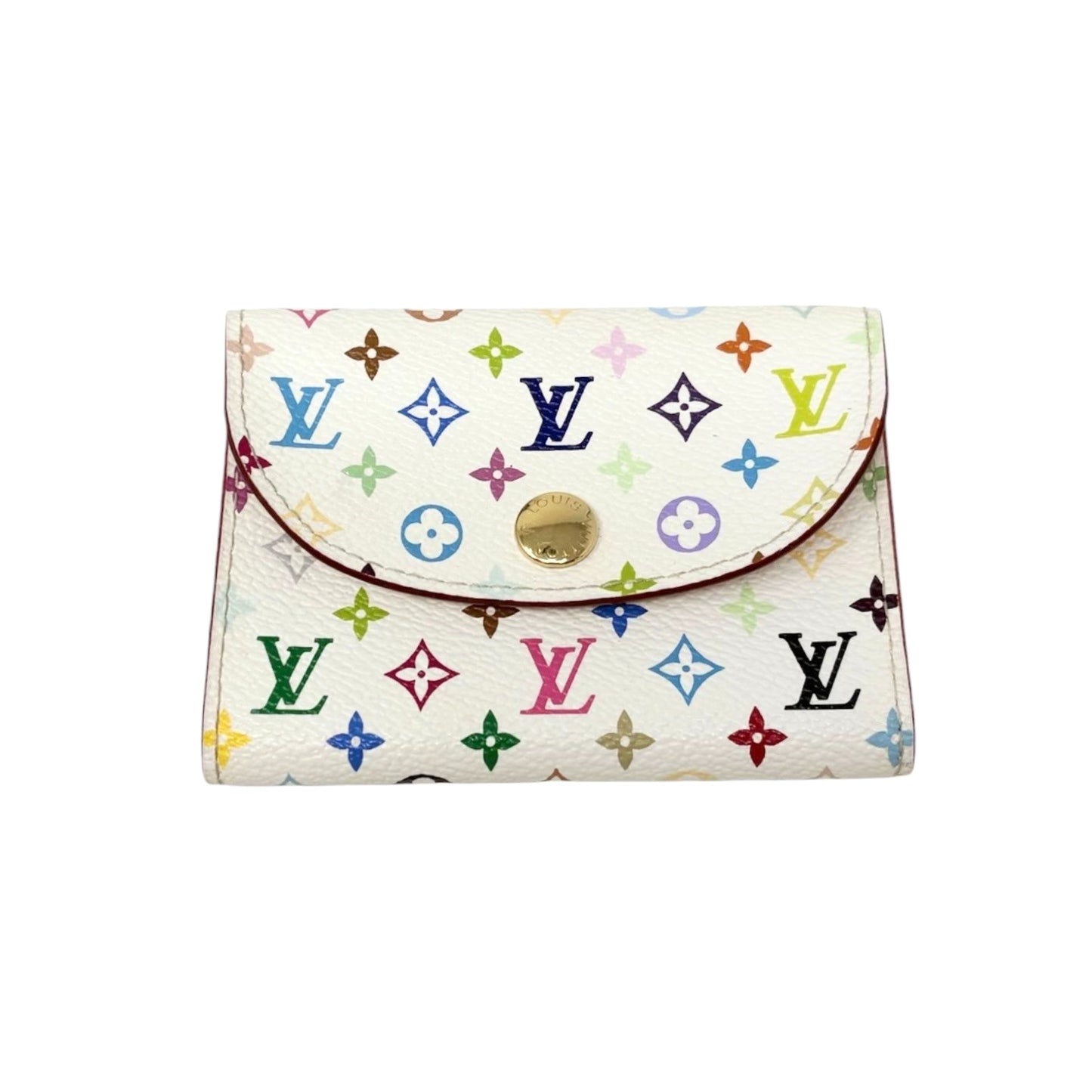 LOUIS VUITTON Vintage Monogram Multicolor Card Holder Leather White 902223
