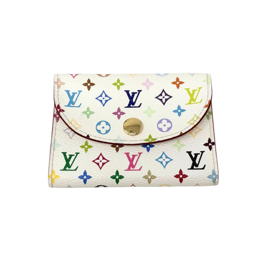 LOUIS VUITTON Vintage Monogram Multicolor Card Holder Leather White 902223
