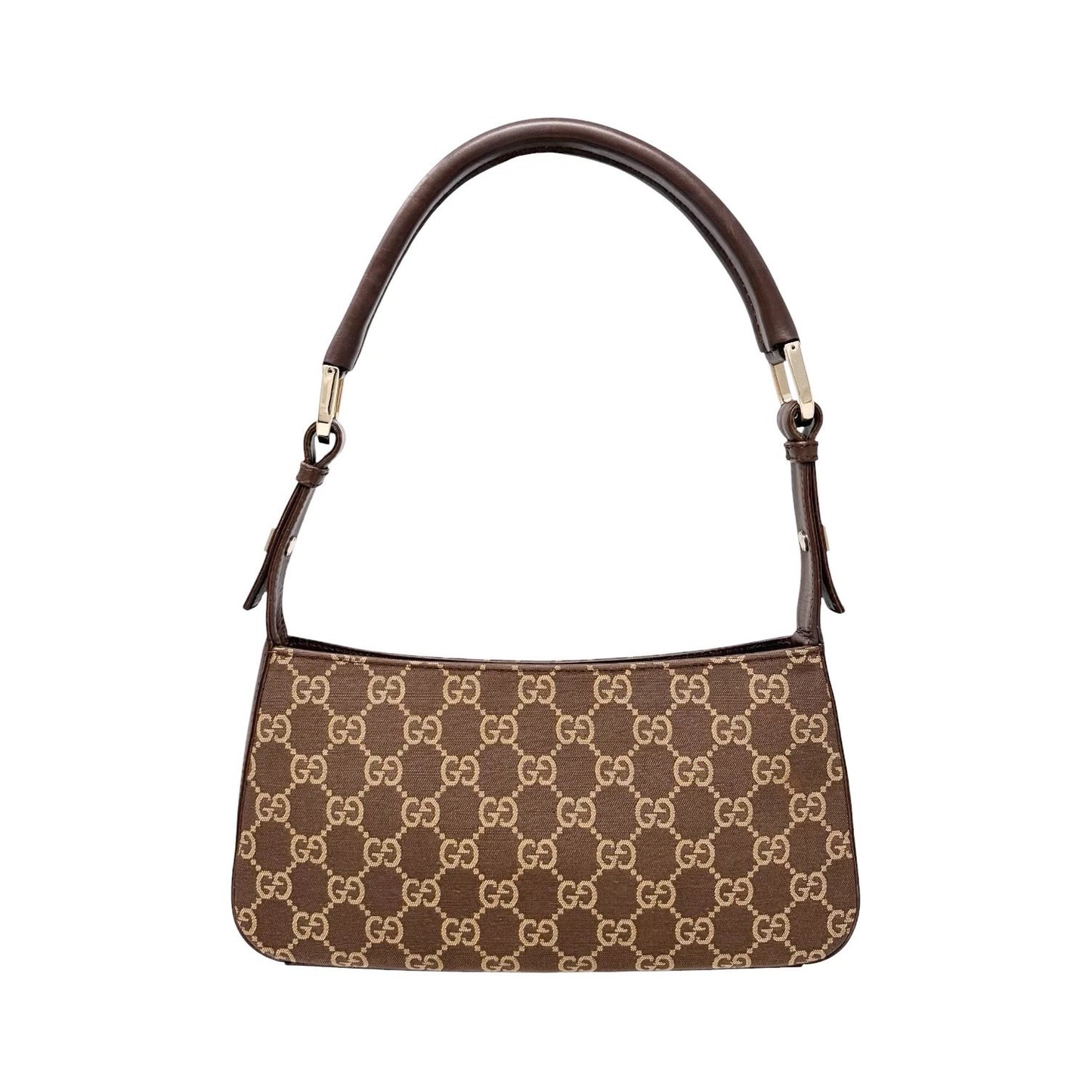 GUCCI Vintage GG Monogram Mini Shoulder Bag Pochette Brown Canvas 901851