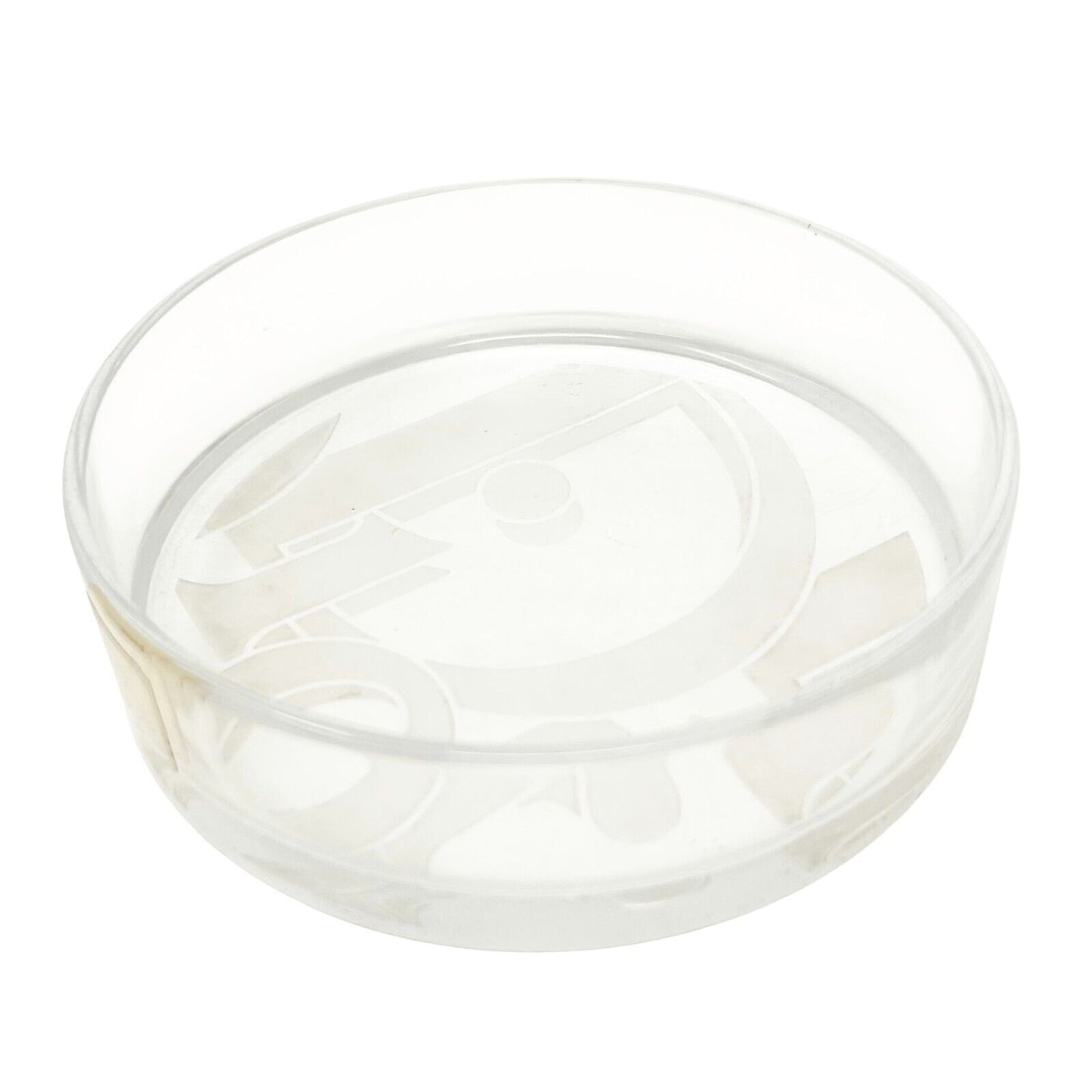Christian Dior Vintage Logo Ashtray Circle Clear Color Glass