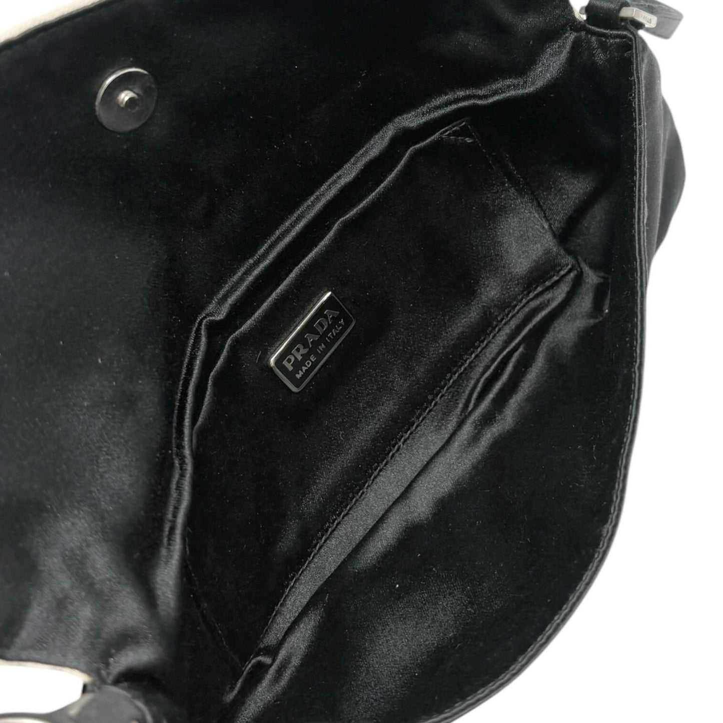 PRADA Vintage Triangle Logo Tessuto Nylon Mini Shoulder Bag Pochette Black