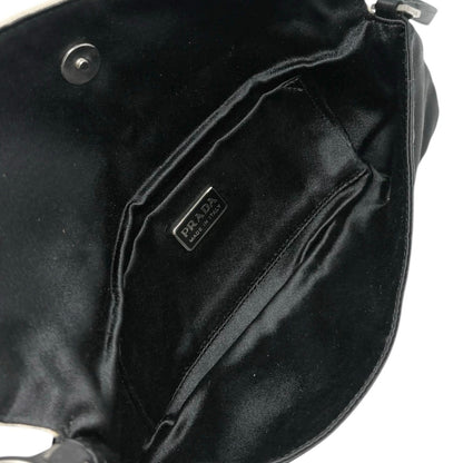 PRADA Vintage Triangle Logo Tessuto Nylon Mini Shoulder Bag Pochette Black