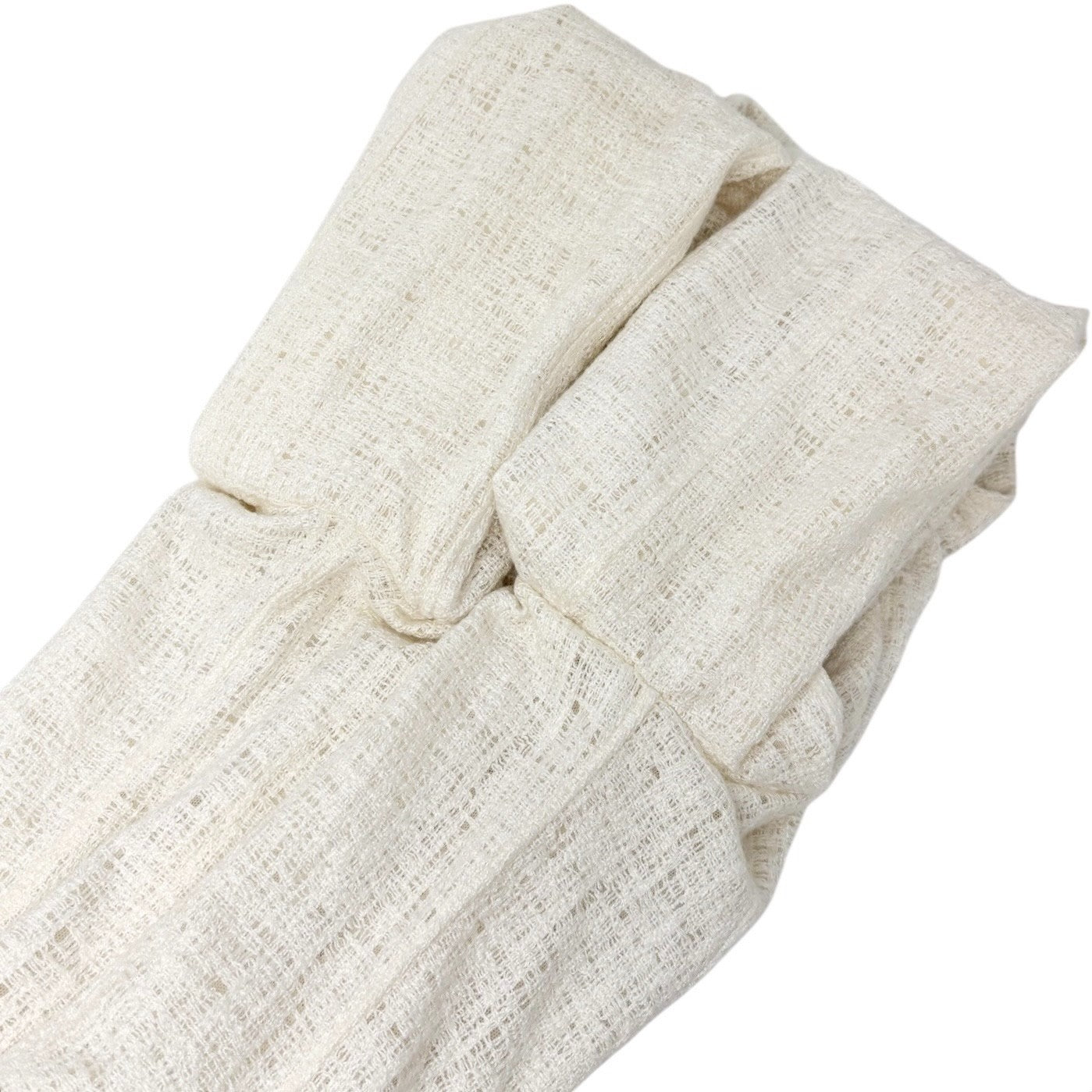 CHANEL Vintage 98P CC Logo Button Boucle Tweed Blazer Jacket #38 White Silver