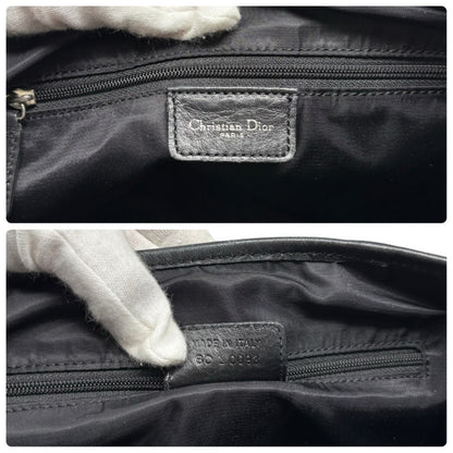 Christian Dior Vintage 2003 Trotter Monogram Tote Shoulder Bag Black 902343