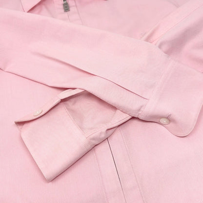 CHANEL Vintage 98P CC Logo Cropped Zip Shirt Top #40 Pink Cotton 902832