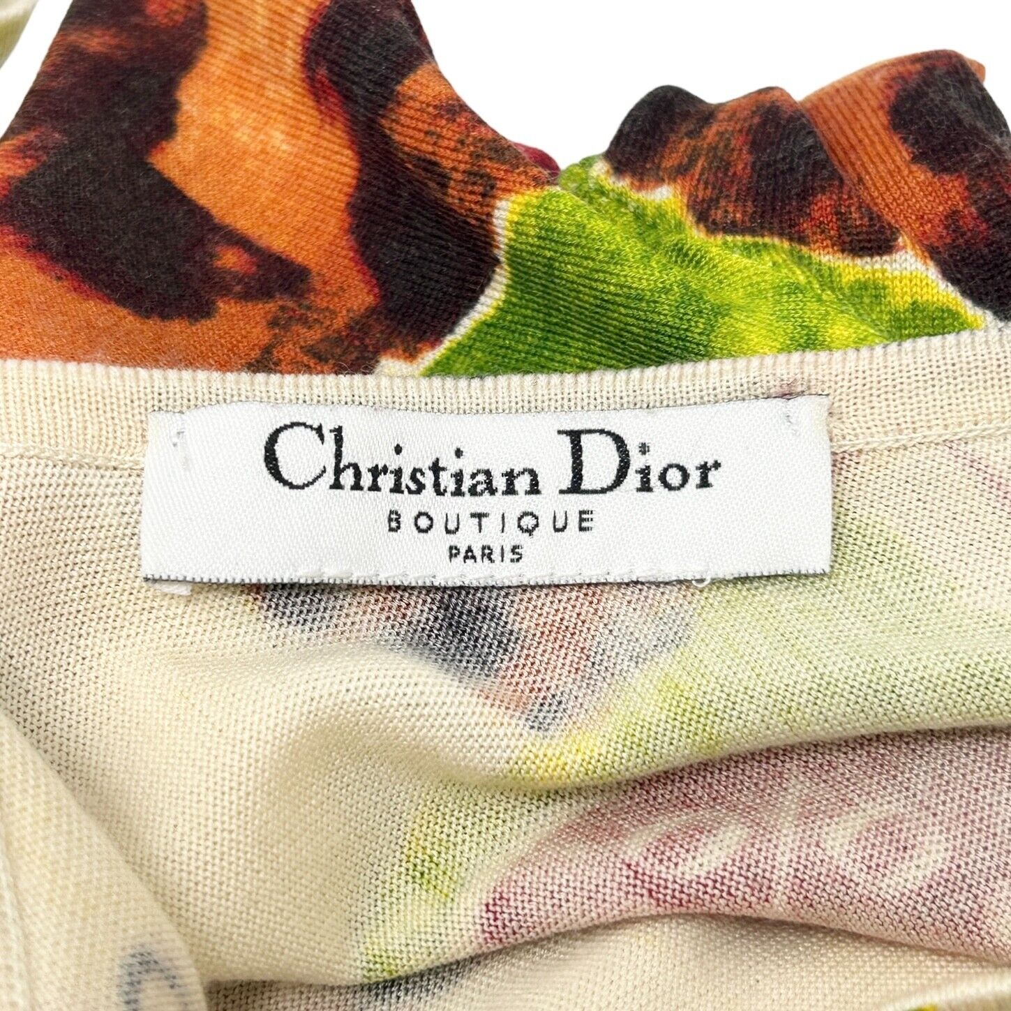 Christian Dior Vintage 2003 Logo Sweater Top Victim Multicolor Wool Rank AB