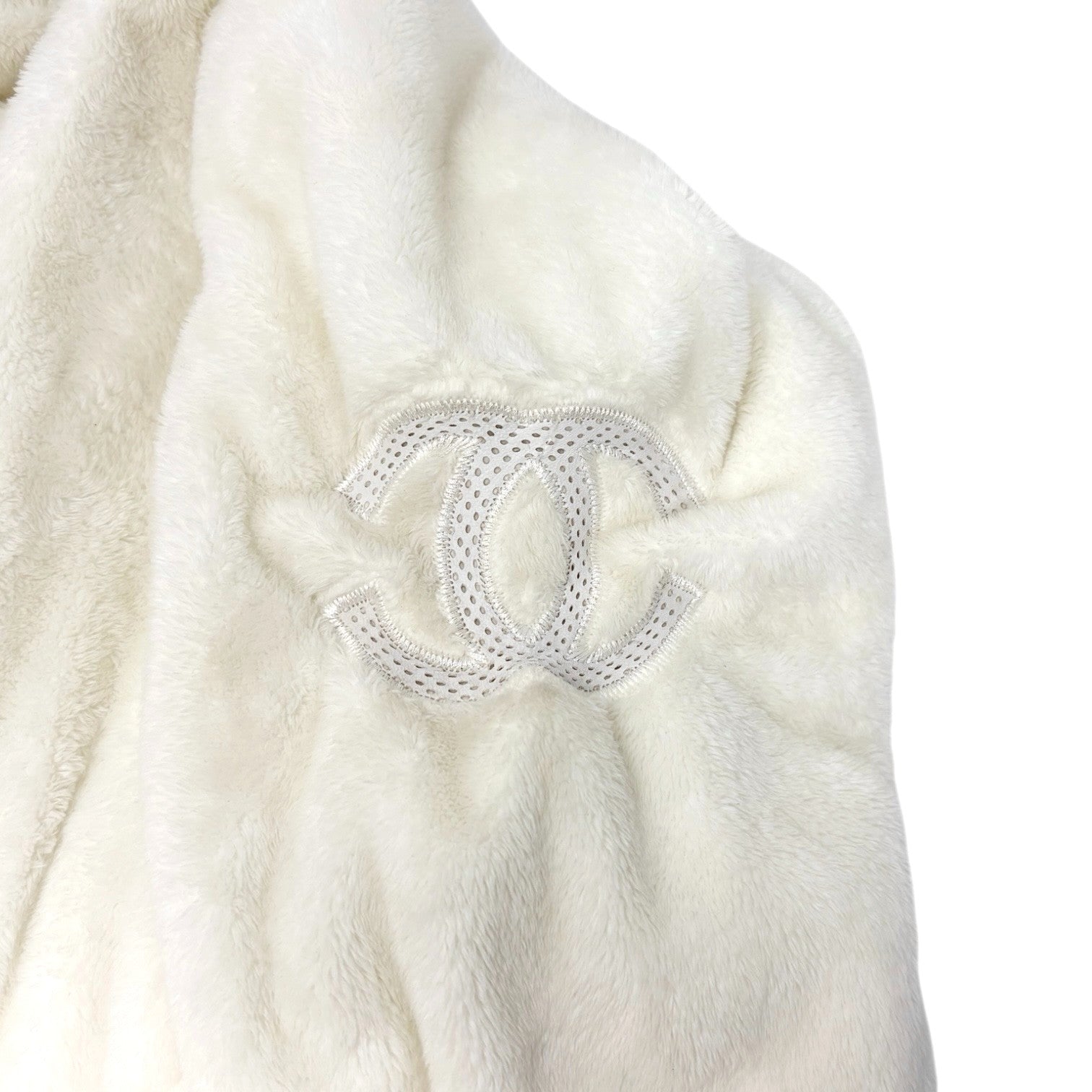 CHANEL Sport Vintage 09C CC Mark Logo Zip Hoddie Jacket #38 White Polyester