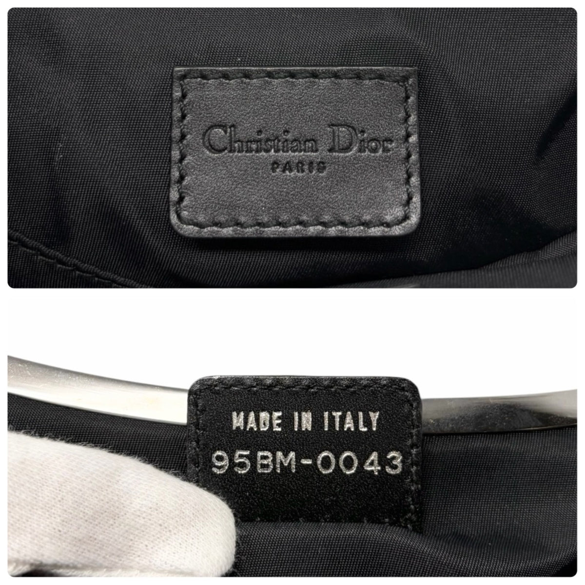 Christian Dior Vintage 2003 Trotter Monogram Chain Mini Saddle Bag Black 902379