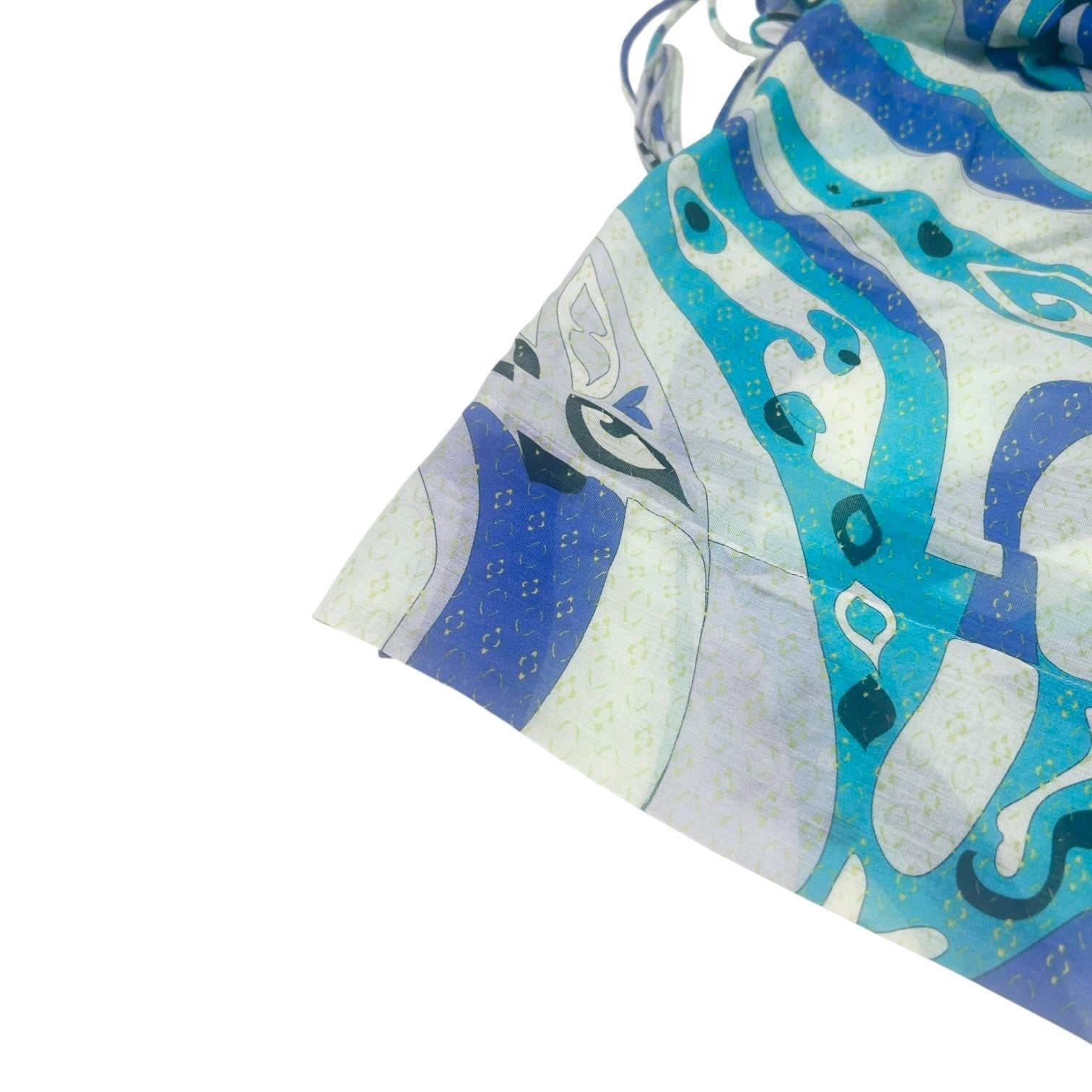 EMILIO PUCCI Vintage Logo Multicolor Camisole One-Piece Dress #40 Blue Cotton