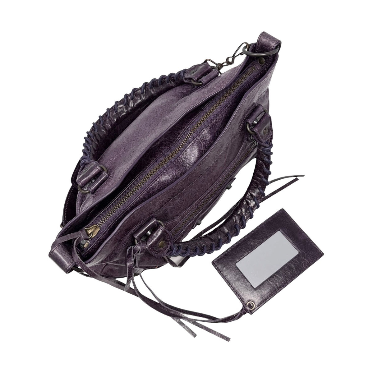 Balenciaga Vintage Classic City Mirror 2way Shoulder Leather Bag Purple 902462