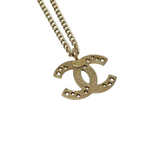CHANEL Vintage 03A CC Mark Logo Necklace Accessory Star Jewelry Gold Metal