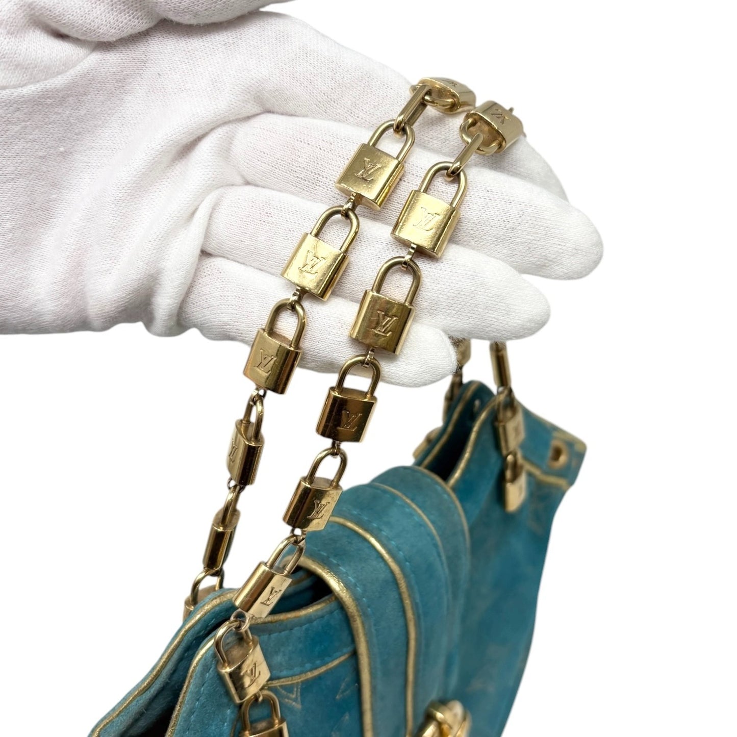 LOUIS VUITTON Vintage Monogram Extraordinary Theda PM Bag Turquoise 902025