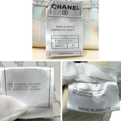 CHANEL Vintage 07C CC Mark Logo Glitter Camisole Top #36 Gray Silver Polyester
