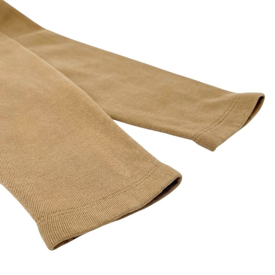 FENDI Vintage Big Logo Sweatshirt Top #38 Brown Cotton Velvet Long Sleeve