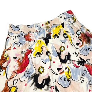 CHANEL Vintage 1995 CC Mark Shirt Shorts Set Button Multicolor Cotton Rank AB+