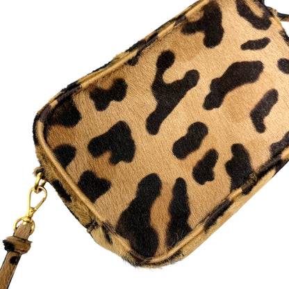 PRADA Vintage Leopard Mini Shoulder Bag Pouch Brown Pony Calf Hair 902269
