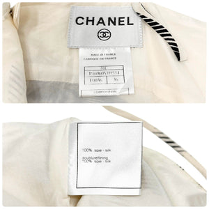 CHANEL Vintage 01C CC Mark Logo Dress #36 One-piece Flower Cream Silk Rank AB