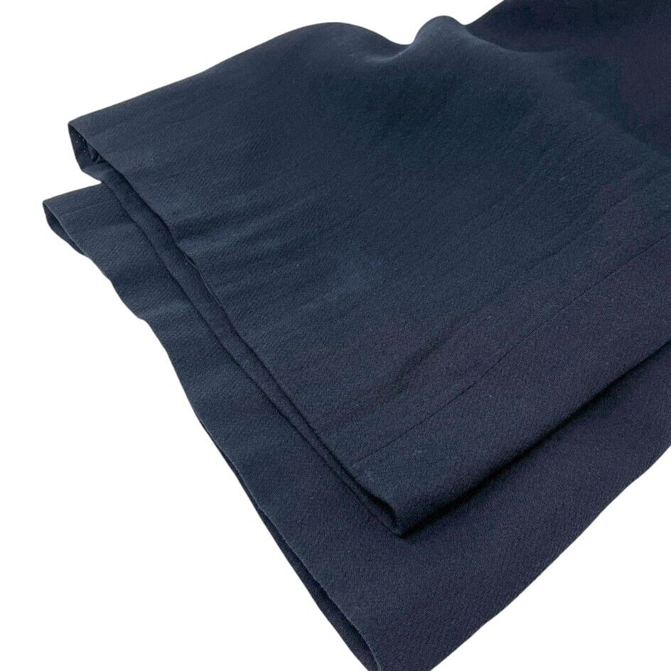 CHANEL Vintage CC Mark Logo Culottes Dress #40 Dark Blue Gold Wool Sleeveless