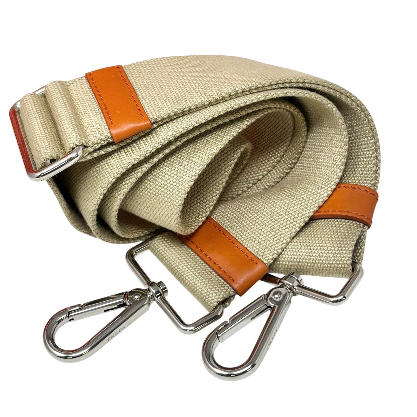 PRADA Vintage Triangle Logo Raffia Tote Bag Crossbody 2way Orange Snap Button