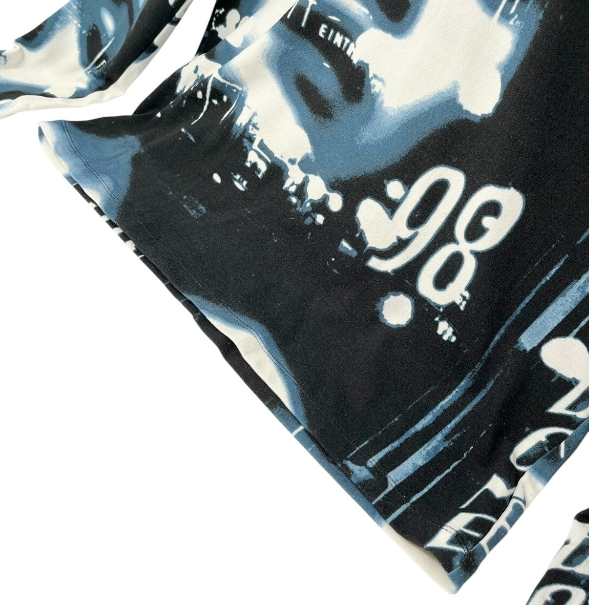 Jean Paul GAULTIER Vintage Logo 1998 Face Logo T-shirt #48 Black Blue Nylon