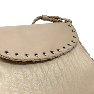 Christian Dior Vintage 2007 Trotter Monogram Crossbody Bag Charm Cream Leather