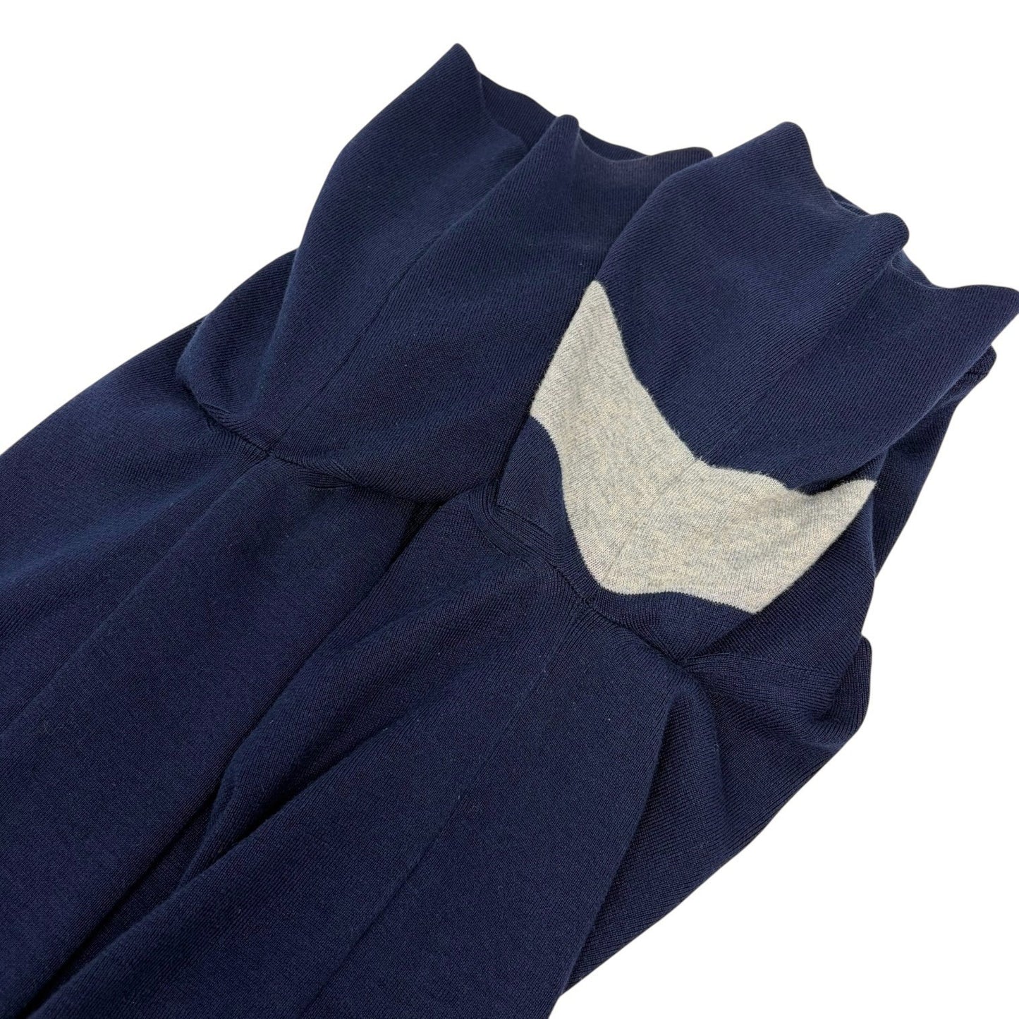 CHANEL Vintage 08P CC Logo Cashmere Knit Top #46 Dark Blue Pink Gray 902453