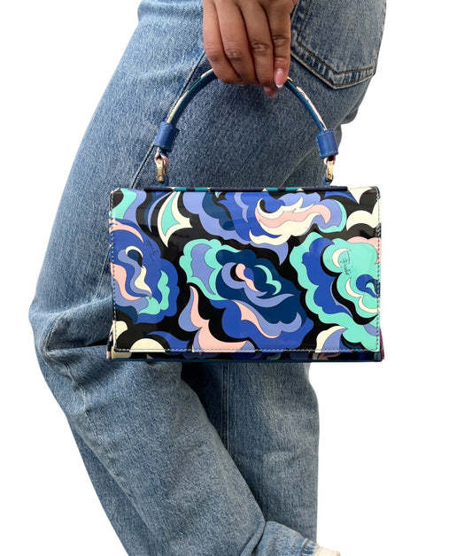 EMILIO PUCCI Vintage Logo Psychedelic Printed Multicolor 2way Bag Blue 902568