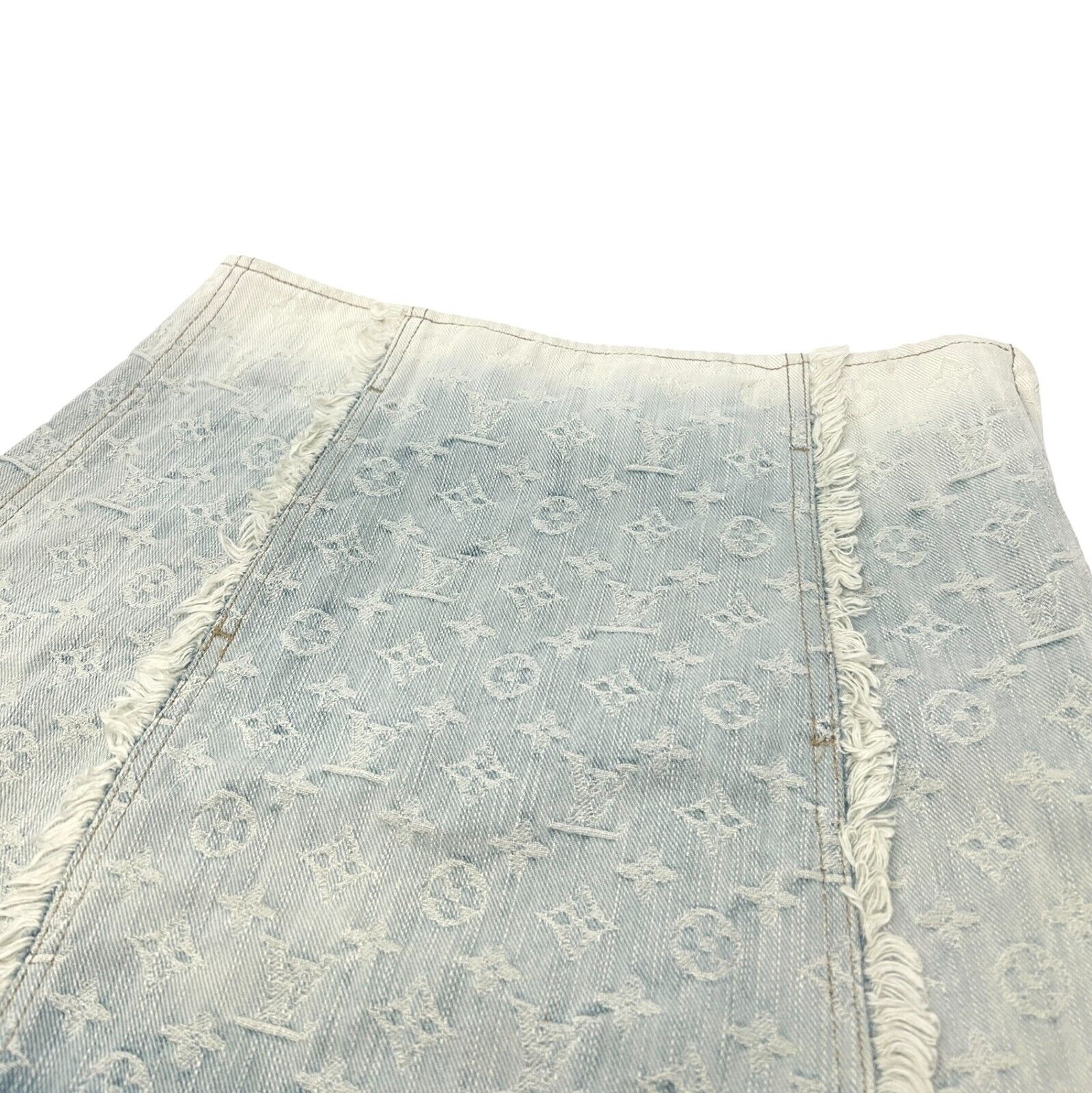 LOUIS VUITTON Vintage Logo Monogram Denim Vest Skirt Set #34 Gradation Rank AB