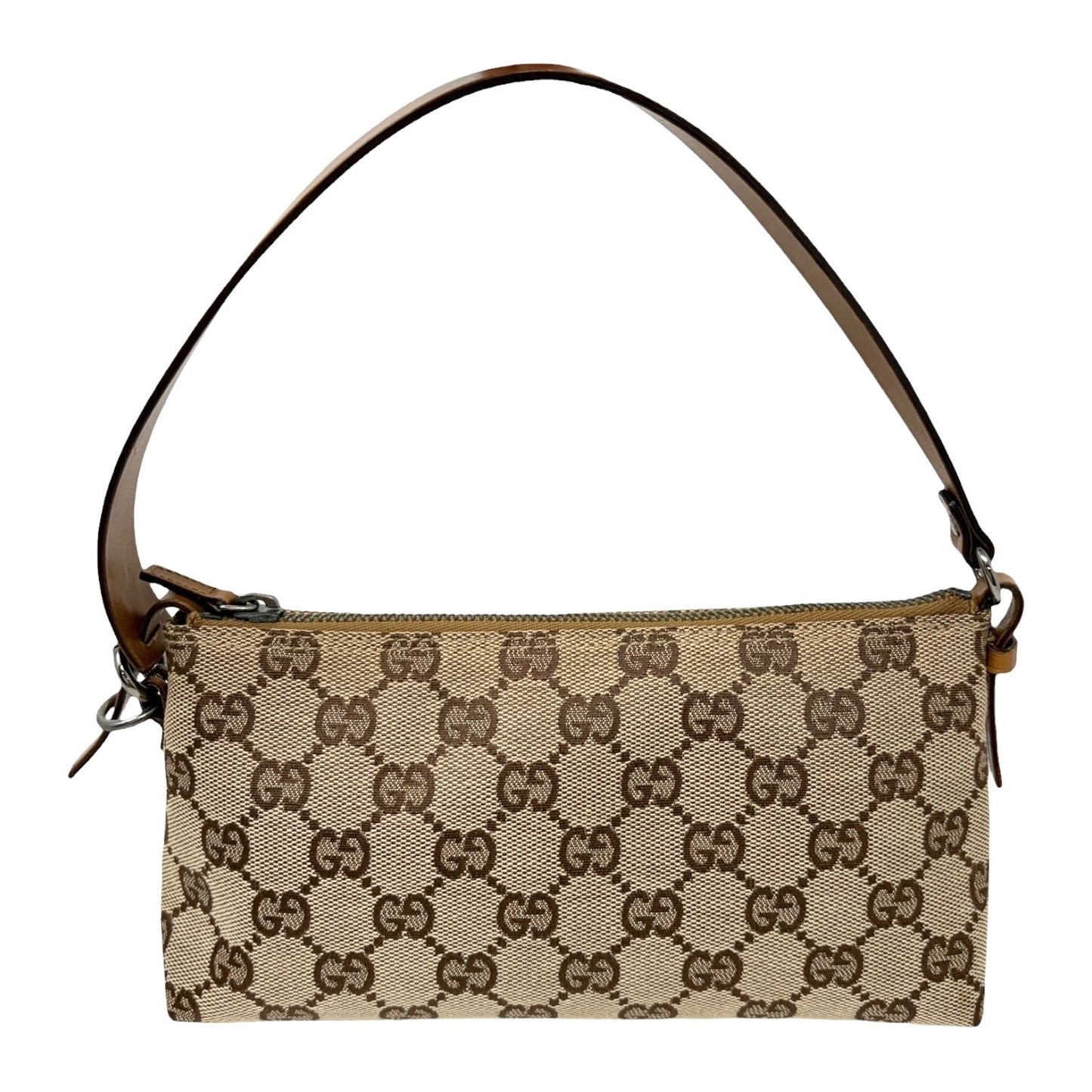 GUCCI Vintage GG Monogram Logo Mini Shoulder Bag Beige Brown Canvas 902295