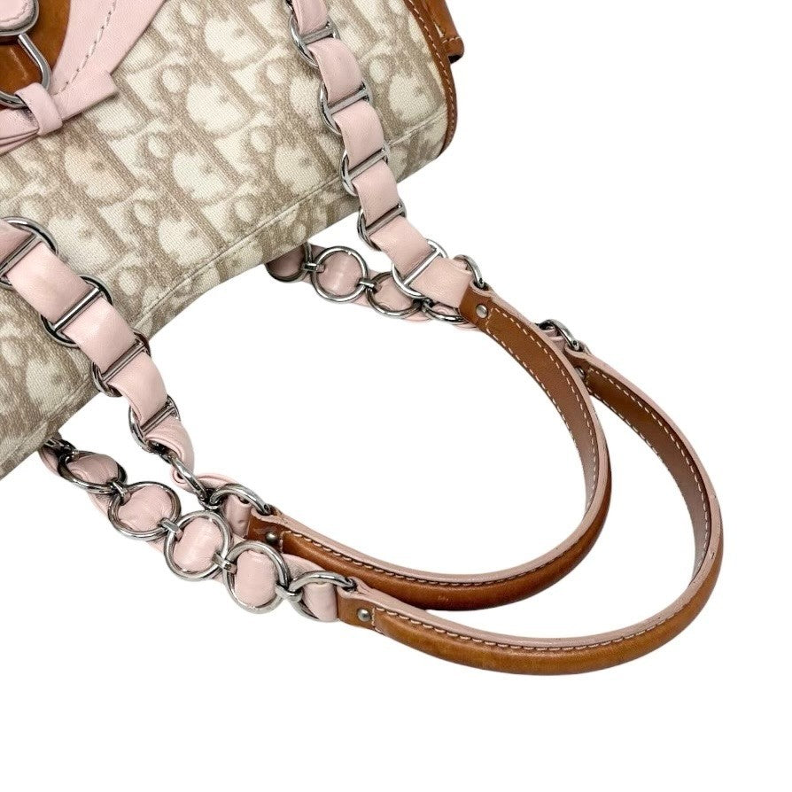 Christian Dior Vintage Trotter Monogram Romantique Shoulder Bag Beige 902306
