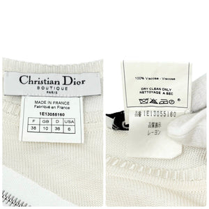 Christian Dior Vintage Zipped Tank Top #38 Sequins White Silver Viscose Rank AB