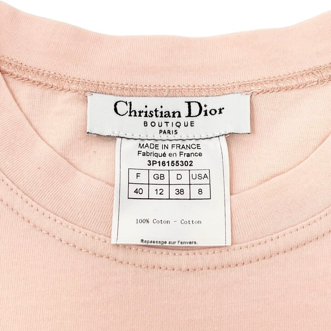 Christian Dior Vintage 2003 Denim Logo Tank Top #40 Light Pink Cotton RankAB