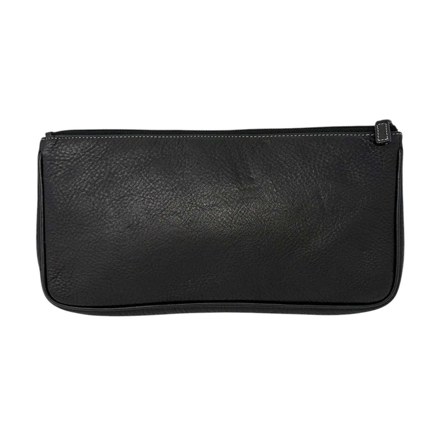 Christian Dior Vintage 2001 CD Logo Leather Bag Pochette Pouch Clutch Black