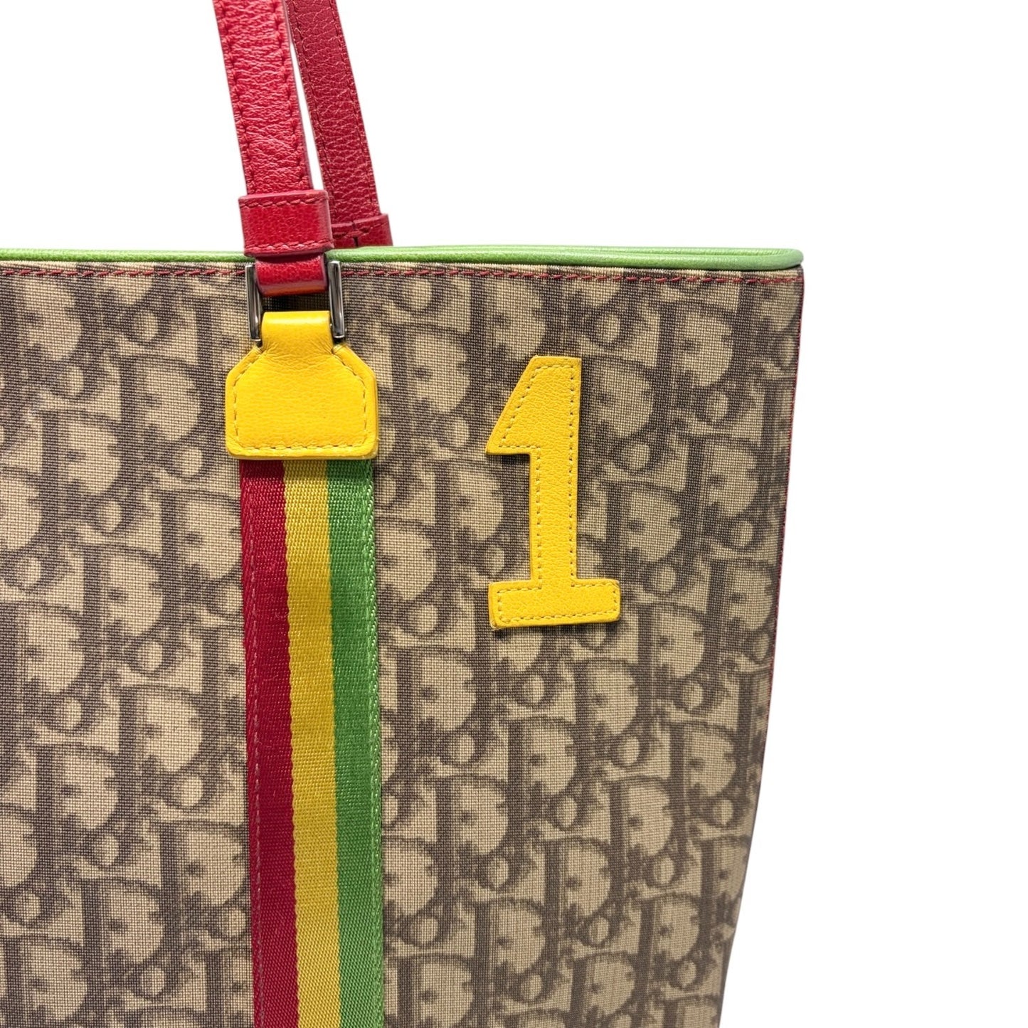 Christian Dior Vintage Rasta No.1 Trotter Monogram Tote Shoulder Bag Brown PVC