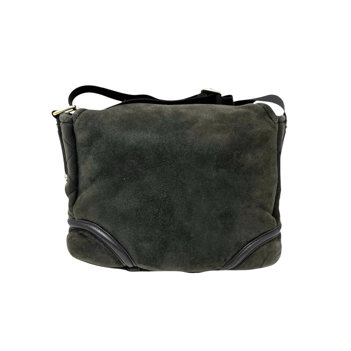 CHANEL Vintage 2006 CC Logo Shearling Messenger Crossbody Bag Black Mouton