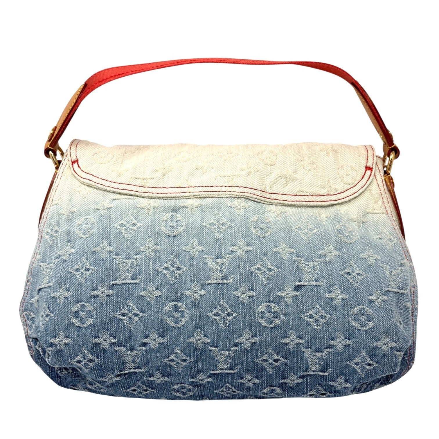 LOUIS VUITTON Vintage Monogram Denim Gradation Sunshine Shoulder Bag Blue
