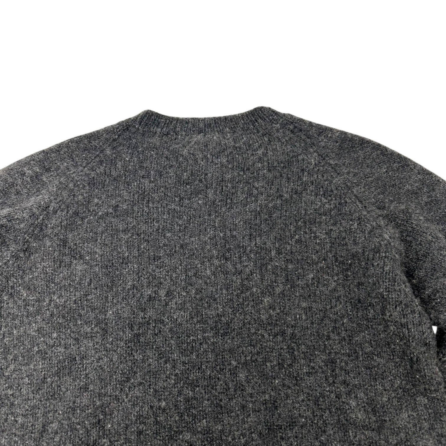 CHANEL Vintage 96A CC Logo Knit Sweater Top #36 Gray Blue Cashmere