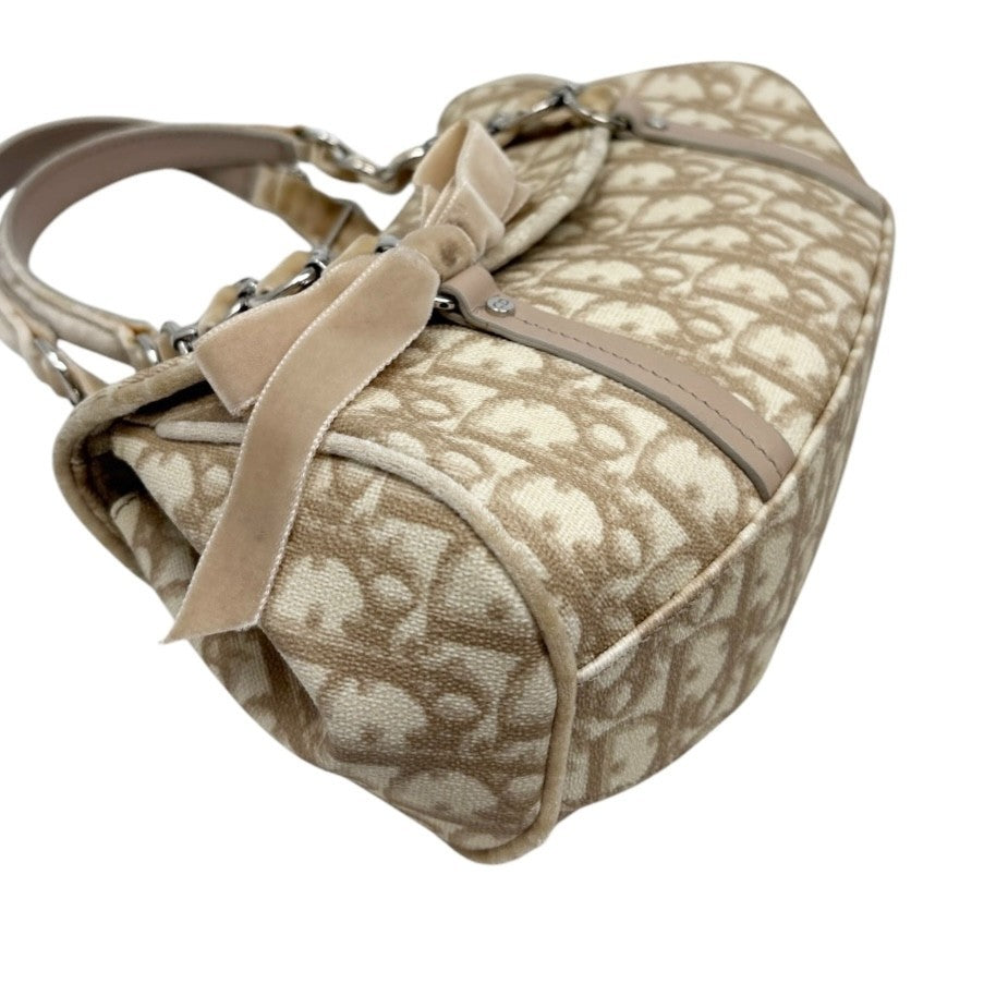 Christian Dior Vintage 2005 Trotter Monogram Romantique Bag Beige PVC 902345