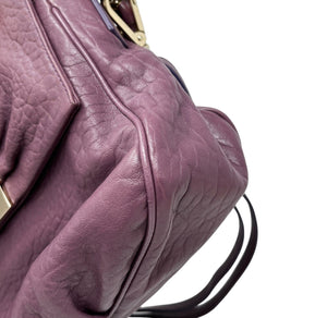 FENDI Vintage FF Logo Mia Shoulder Bag Crossbody 2way Purple Gold Leather