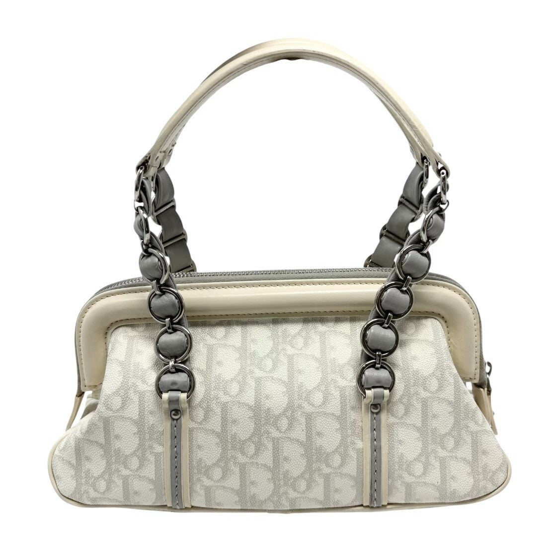 Christian Dior Vintage Romantique Trotter Monogram Bag Heart White 902466