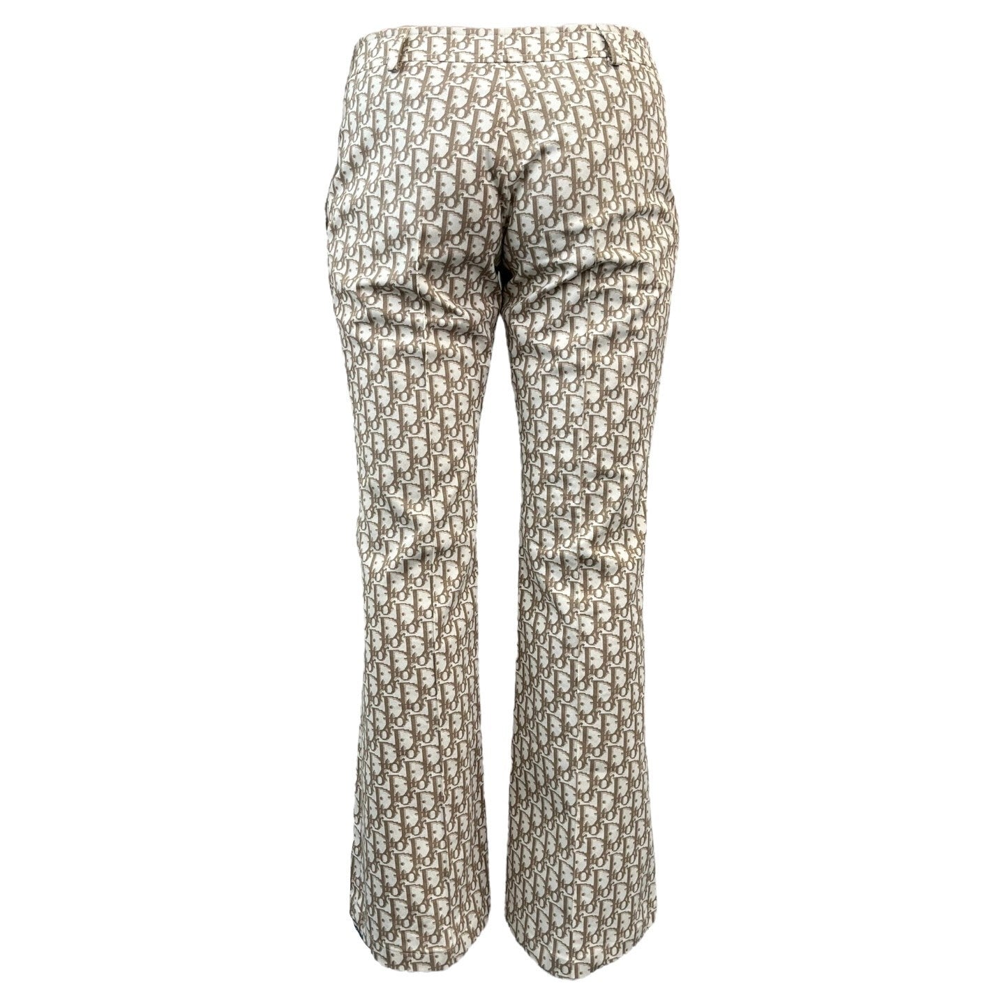Christian Dior Vintage 2005 Trotter Monogram Pants Bottoms Zip #36 Brown Cotton