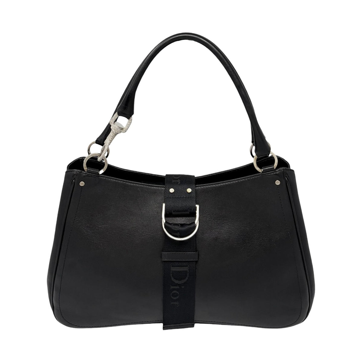 Christian Dior Vintage 2003 Hardcore Shoulder Bag Black Rhinestone 902384