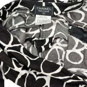 CHANEL Vintage 98S CC Logo Top Pants Set Suits #38 Black Viscose Rank AB