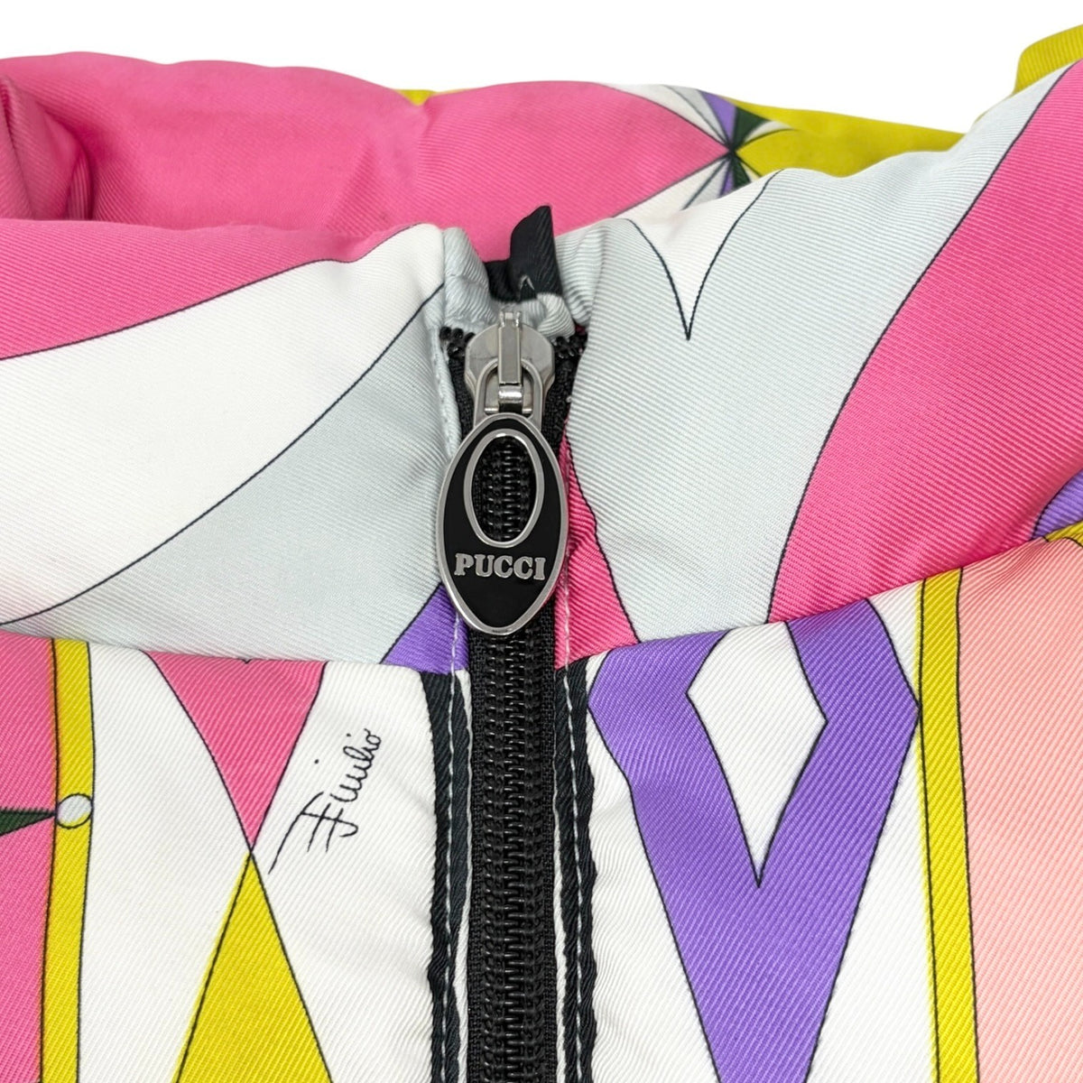 EMILIO PUCCI Vintage Geometric Print Puffer Jacket Coat #36 Multicolor 902812