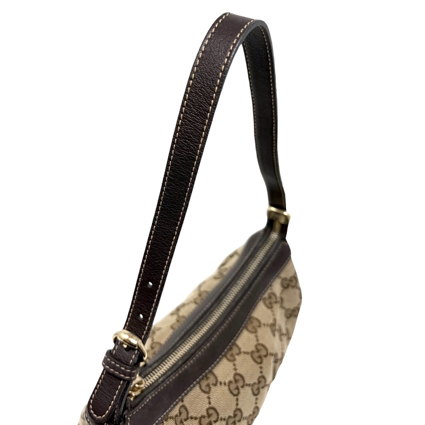 GUCCI Vintage GG Monogram Mini Shoulder Bag Pochette Beige Brown 902410